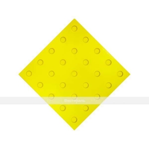 Плитка тактильная (преодолимое препятствие, поле внимания, конусы линейные) 300х300х4, ПУ, желтый, самоклей
